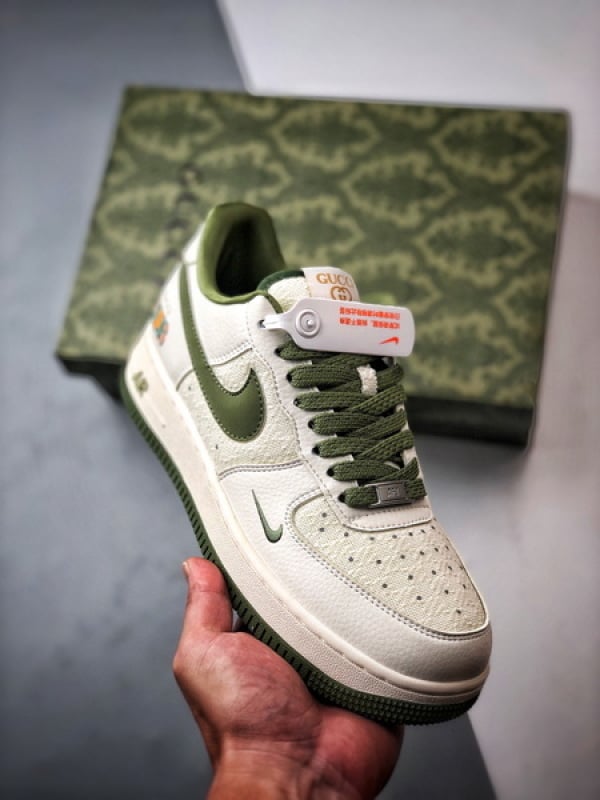 Air Force 1 Low Gucci Lona Mescla Branco e Verde