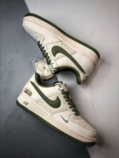 Air Force 1 Low Gucci Lona Mescla Branco e Verde - Vista 6