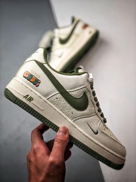 Air Force 1 Low Gucci Lona Mescla Branco e Verde - Vista 7