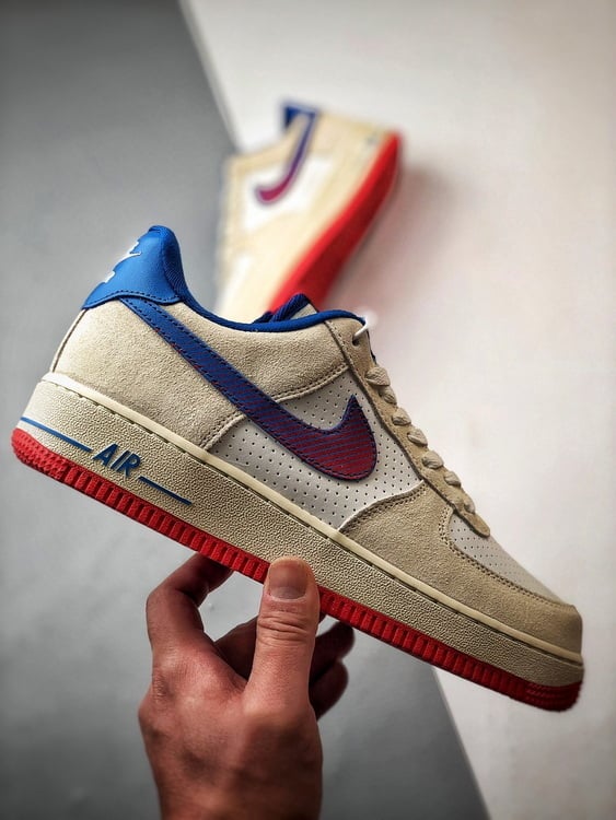 Nike Air Force 1 Low Gradiente Branco, Azul e Vermelho - Vista 7