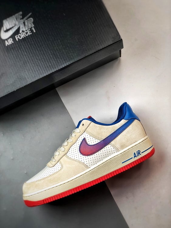 Nike Air Force 1 Low Gradiente Branco, Azul e Vermelho - Vista 8