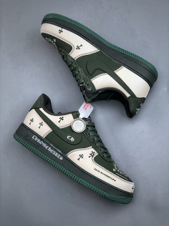Air Force 1 Low 07 x Chrome Hearts Cinzento e Verde - Vista 2