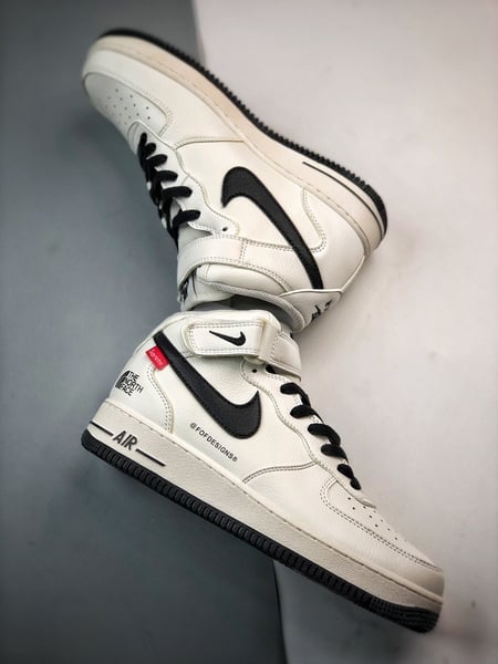 Air Force 1 Mid SupBranco e Preto - Vista 6
