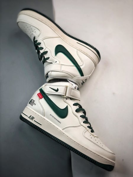 Air Force 1 Mid By You The North Face Sup Branco e Verde - Vista 6