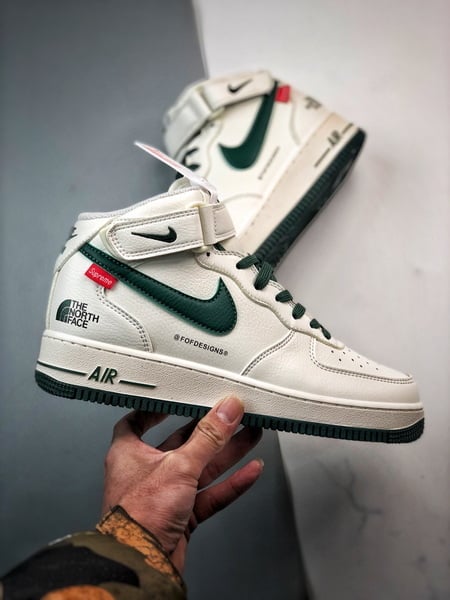 Air Force 1 Mid By You The North Face Sup Branco e Verde - Vista 7