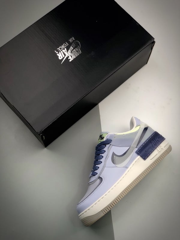 Air Force 1 Shadow Cinzento Azul Meia Noite - Vista 8