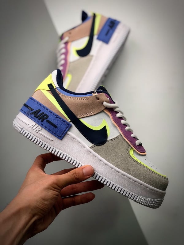 Air Force 1 Shadow Cinzento Preto Verde Patchwork - Vista 2