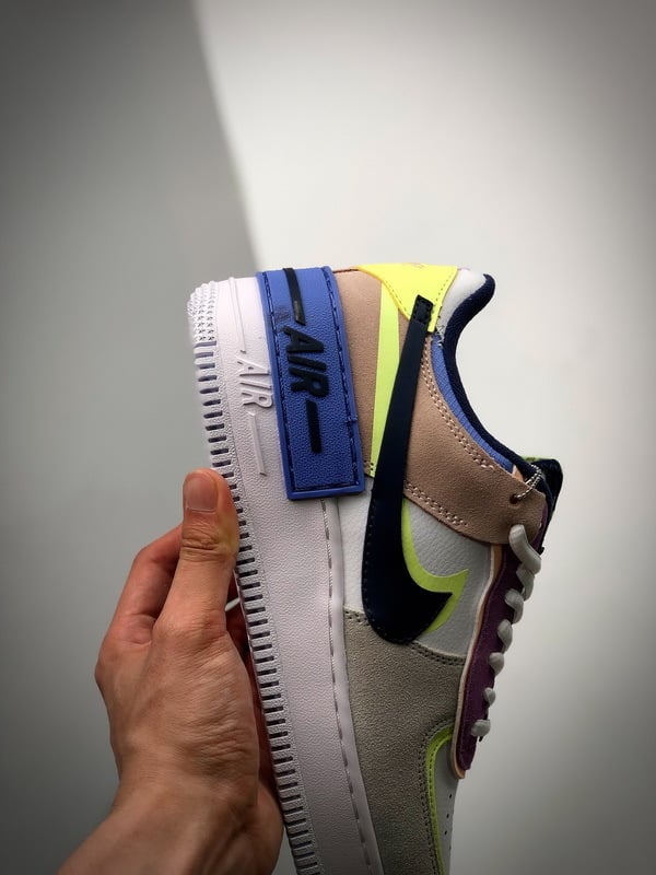 Air Force 1 Shadow Cinzento Preto Verde Patchwork - Vista 4