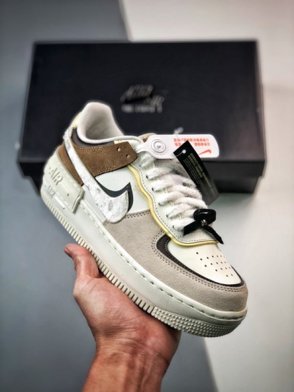 Air Force 1 Shadow Branco Cinzento e Marrom