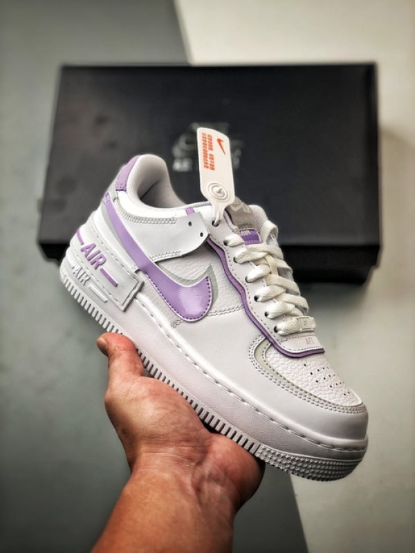 Air Force 1 Shadow Branco Cinzento e Roxo