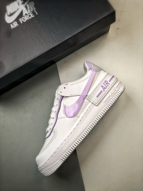 Air Force 1 Shadow Branco Cinzento e Roxo - Vista 8