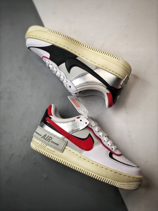 Air Force 1 Shadow Branco Vermelho e Preto - Vista 6