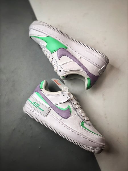 Air Force 1 Shadow Branco Verde e Roxo - Vista 6