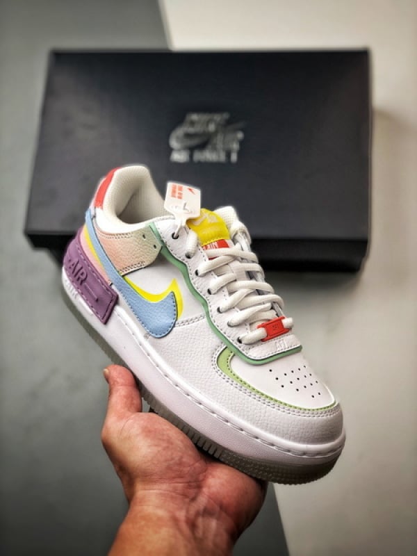 Air Force 1 Shadow Branco Azul e Roxo - Vista 1