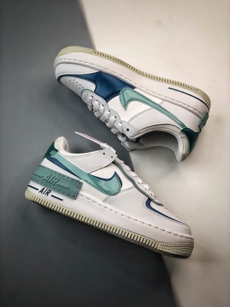 Air Force 1 Shadow Branco Azul e Verde - Vista 6
