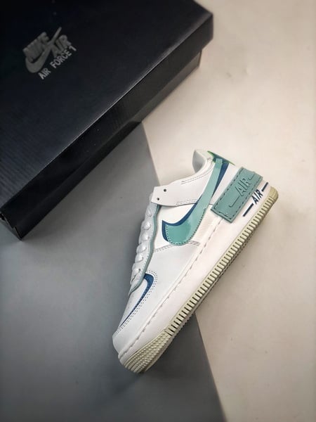 Air Force 1 Shadow Branco Azul e Verde - Vista 8