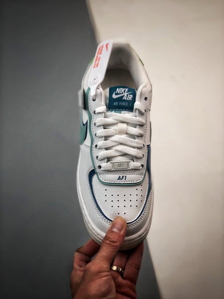 Air Force 1 Shadow Branco Azul e Verde - Vista 9