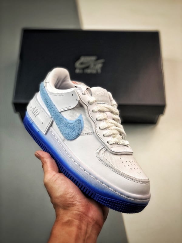Air Force 1 Shadow Branco Azul Camurca - Vista 1