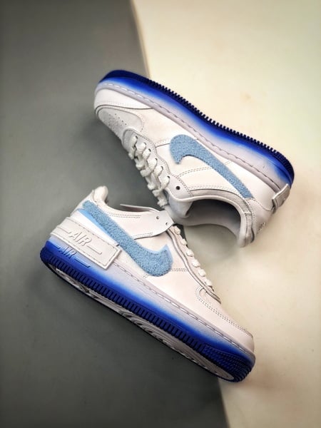 Air Force 1 Shadow Branco Azul Camurca - Vista 6