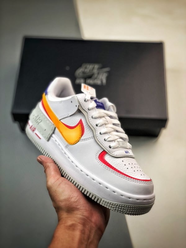 Air Force 1 Shadow Branco Amarelo e Vermelho