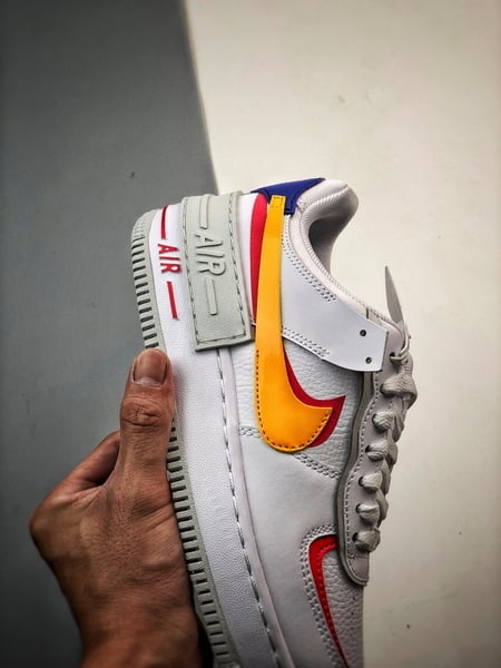 Air Force 1 Shadow Branco Amarelo e Vermelho - Vista 2