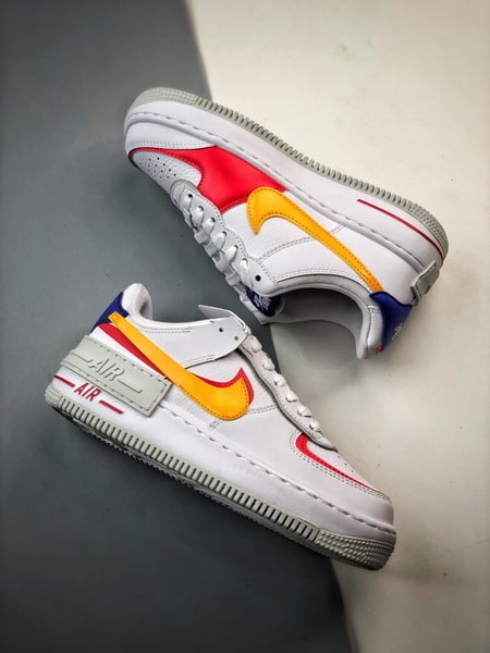 Air Force 1 Shadow Branco Amarelo e Vermelho - Vista 6