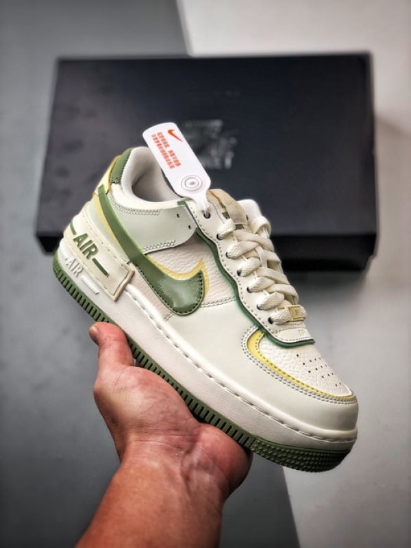 Air Force 1 Shadow Branco Amarelo e Verde