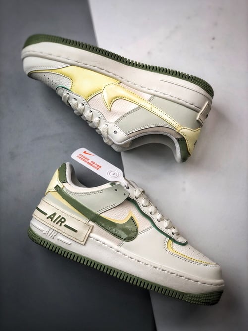 Air Force 1 Shadow Branco Amarelo e Verde - Vista 6