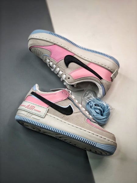 Air Force 1 Shadow Branco Preto e Rosa - Vista 4