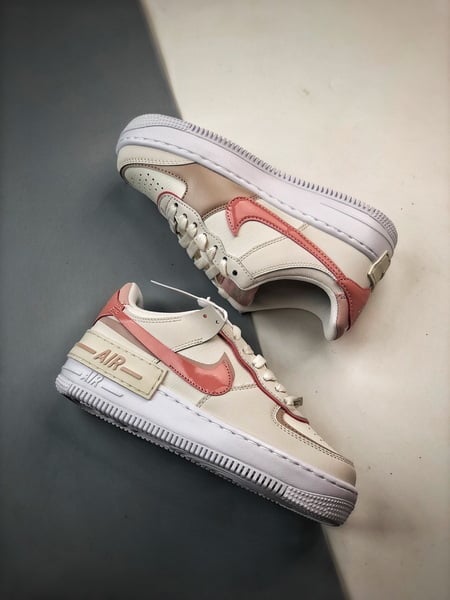 Air Force 1 Shadow Bege Branco e Rosa - Vista 6