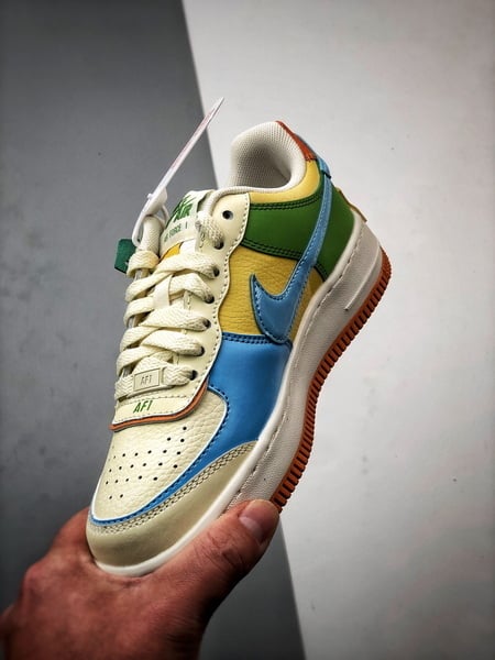 Air Force 1 Shadow Bege Verde Azul e Laranja - Vista 5