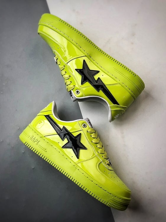 Bape Sta x Air Force 1 Verde Fluorescente e Gancho Preto - Vista 6