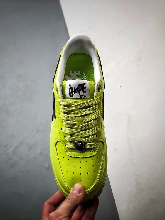 Bape Sta x Air Force 1 Verde Fluorescente e Gancho Preto - Vista 9