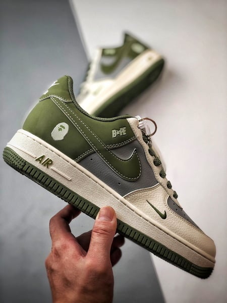 Bape x Air Force 1 Low Cinza e Verde - Vista 7