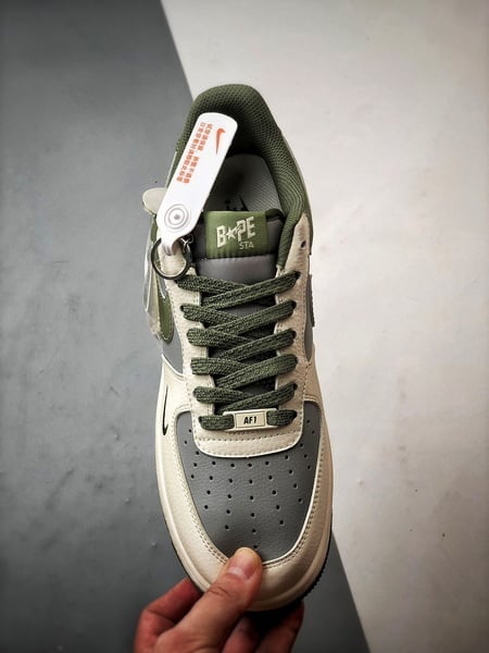 Bape x Air Force 1 Low Cinza e Verde - Vista 9