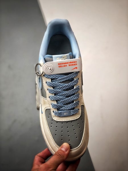 Bape x Air Force 1 Low Cinza e Azul - Vista 9