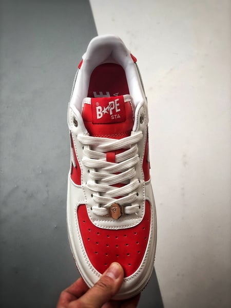 Bape x Air Force 1 Sta Low Vermelho e Branco Verniz - Vista 9