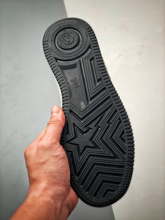 Bape x Air Force 1 Sta Low Preto e Branco Patente - Vista 4