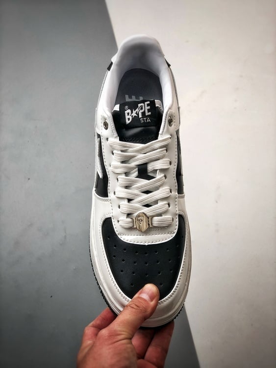 Bape x Air Force 1 Sta Low Preto e Branco Patente - Vista 9