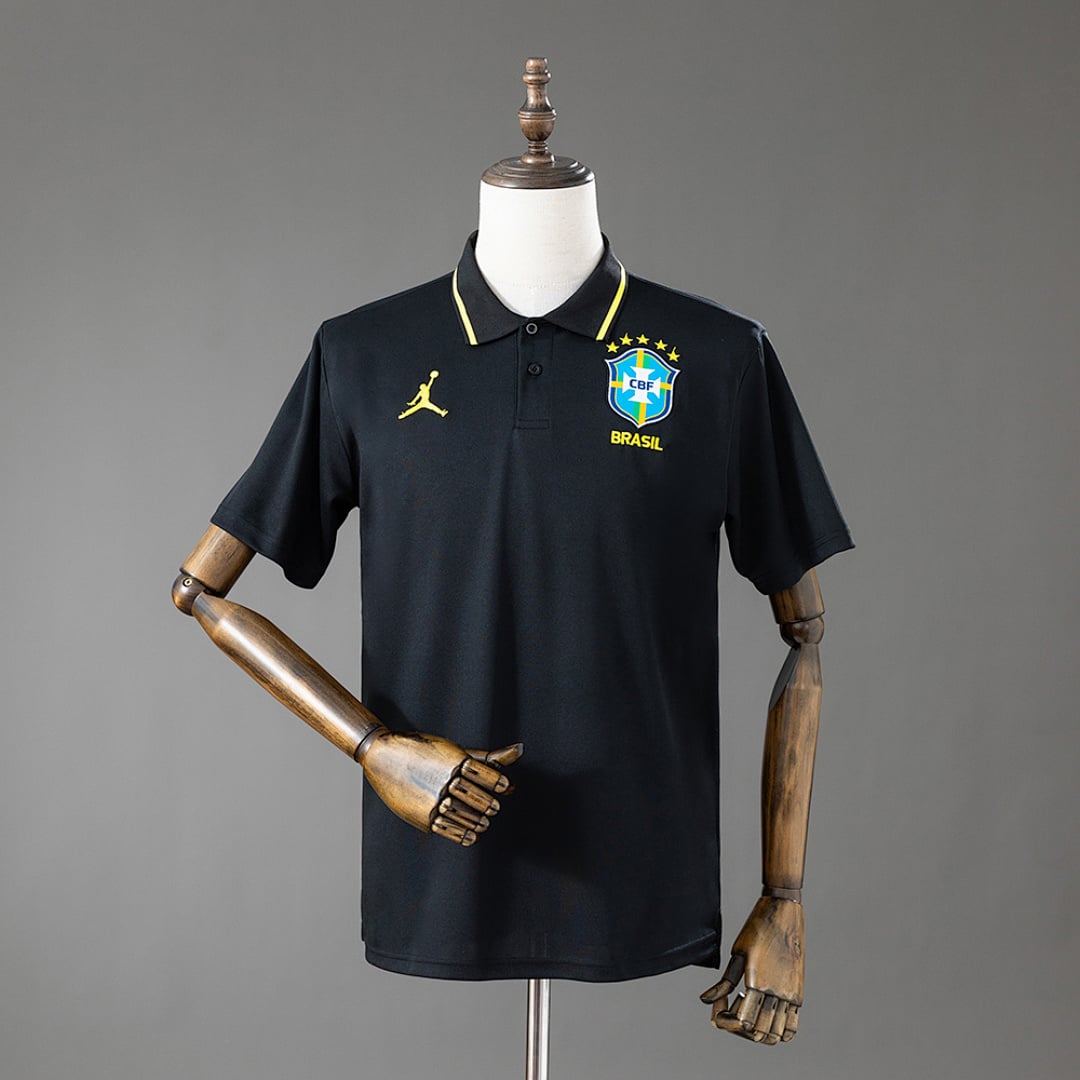 Camisola Polo Preta Brasil 2026/2027 - Vista 1