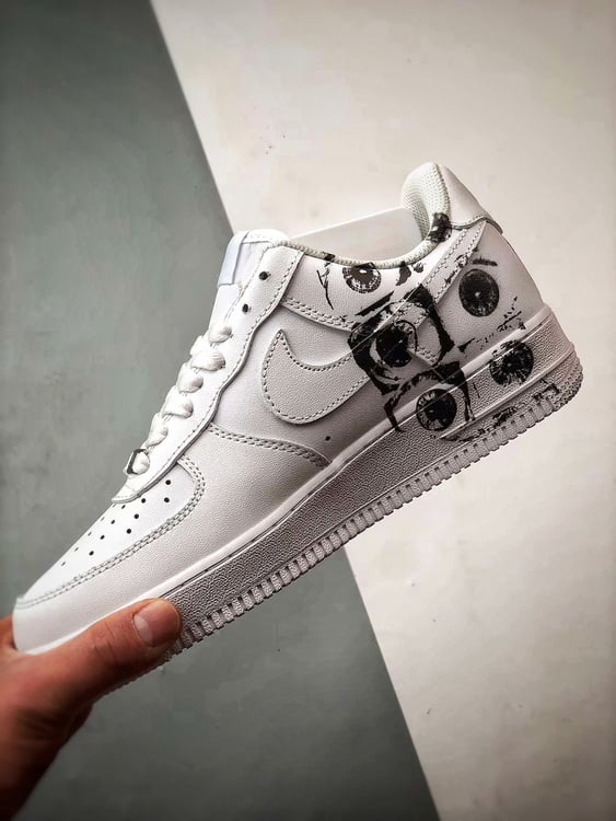 CDG x Sup x Air Force 1 Low Branco e Preto Graffiti - Vista 5
