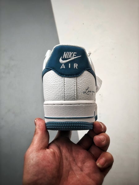 Drake x Air Force 1 Low Branco e Azul Lago - Vista 3