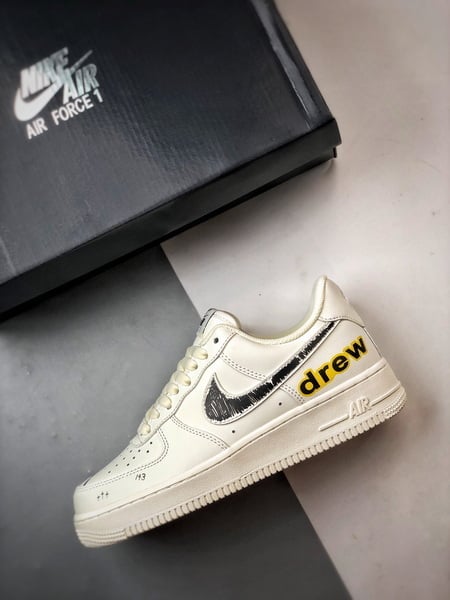 Drew x Air Force 1 Low Mescla Preto e Amarelo Grafite - Vista 9