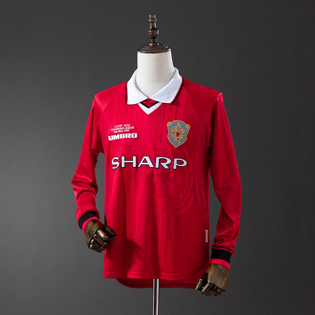 Camisola Principal do Manchester United 1999 (Retro, Manga Longa) - Vista 1