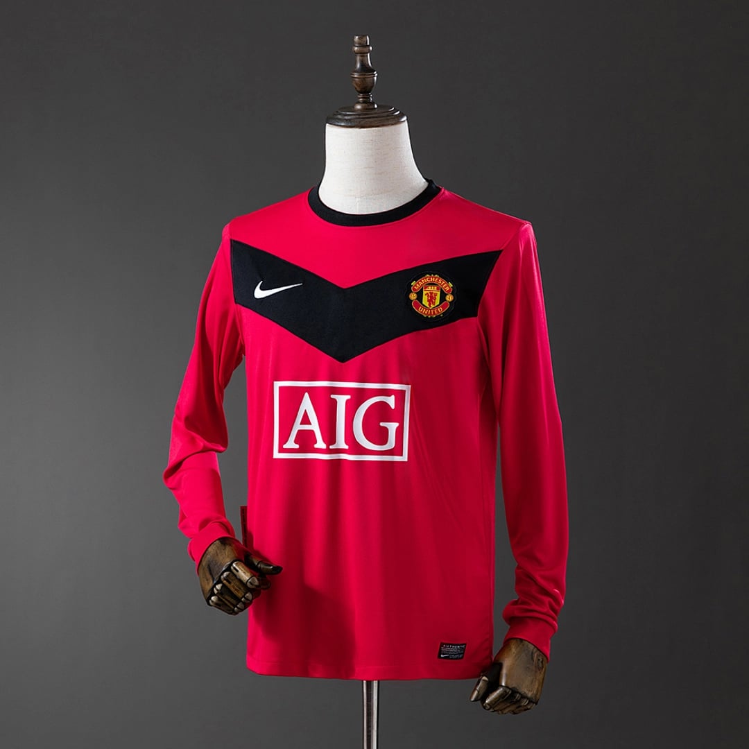 Camisola Principal do Manchester United 2010 (Retro, Manga Longa) - Vista 1