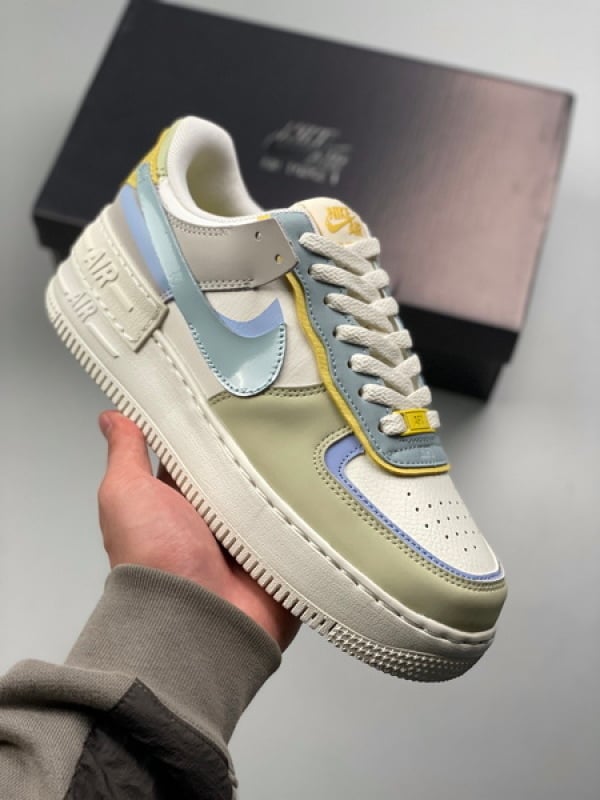 Nike Air Force 1 Low Shadow Branco Azul e Amarelo
