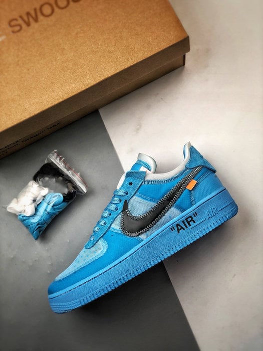 Off-White x Air Force 1 Low Azul - Vista 8