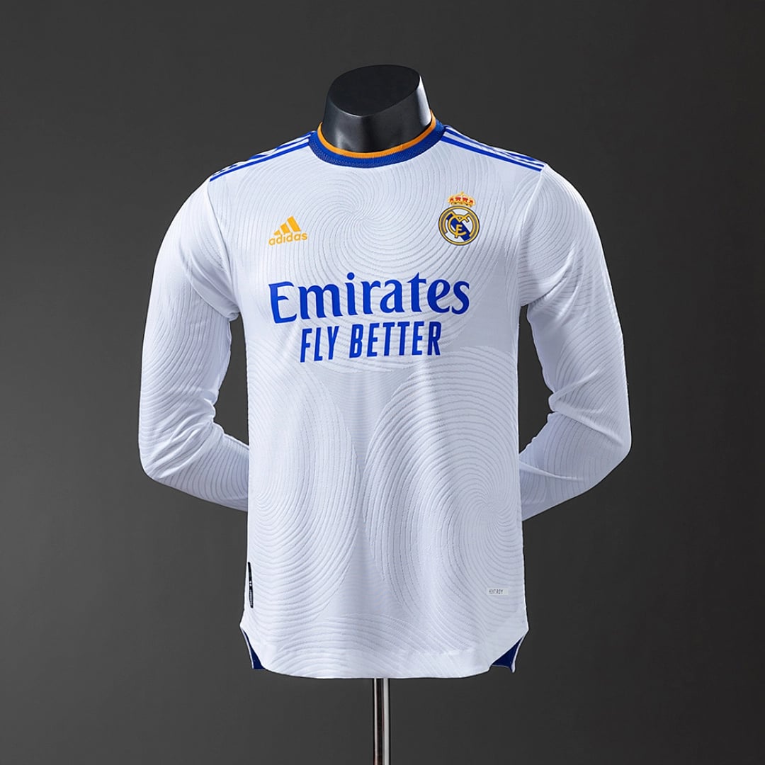 Camisola Principal do Real Madrid 2021/2022 (Retro, Versao Jogador, Manga Longa) - Vista 1