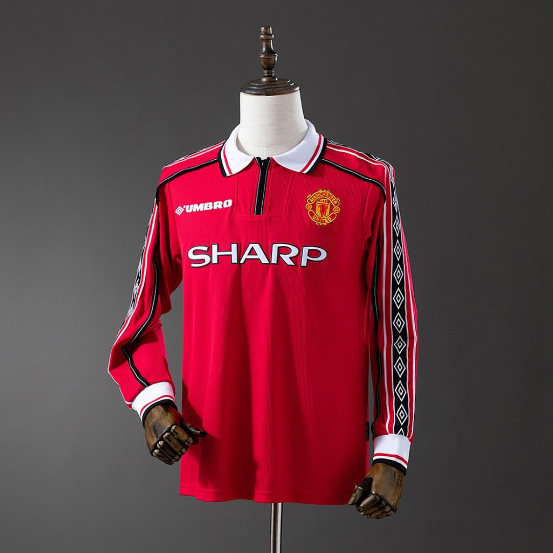 Camisola Principal do Manchester United 1998/1999 (Retro, Manga Longa) - Vista 1