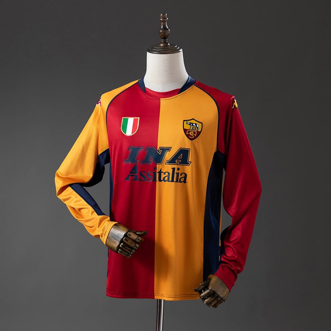 Camisola AS Roma 2001/2002 (Retro, Manga Longa) - Vista 1